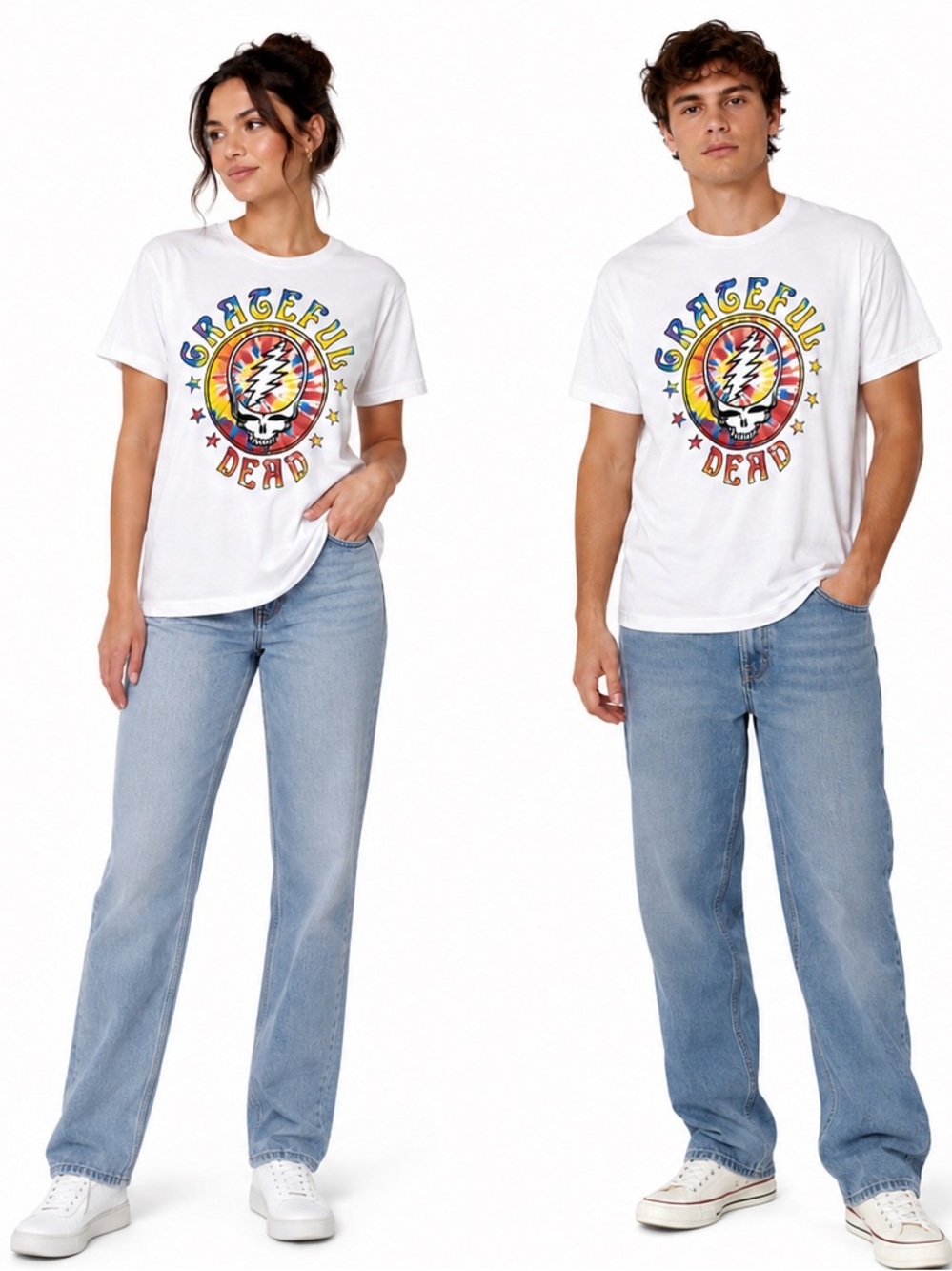 Bioworld 2022 Grateful Dead Rainbow Skull Band Tee Graphic T-Shirt Medium unisex